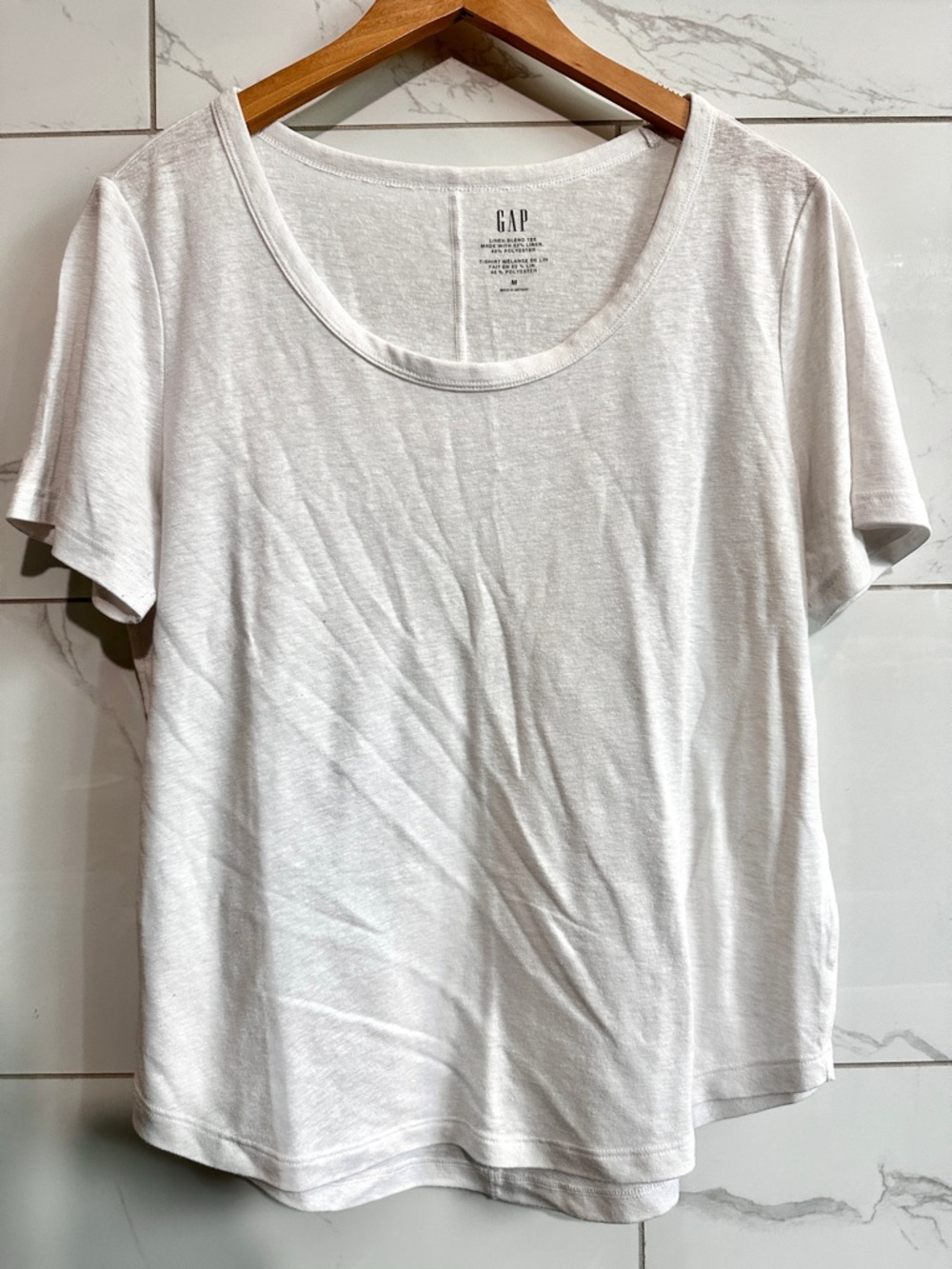 Gap Linen Blend Scoop Neck Tee